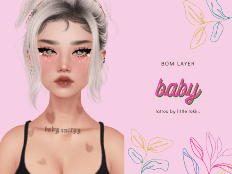 Second Life Marketplace - .little tokki. Baby Energy Chest Tattoo